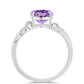 Strieborný Prsteň s Rose De France Ametystom a Bielym Topásom