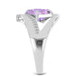 Strieborný Prsteň s Rose De France Ametystom a Bielym Topásom