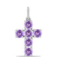 Kríž Strieborný Prívesok s Rose De France Ametystom