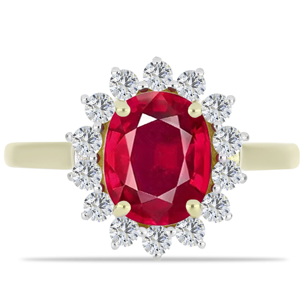 Pozlátený Strieborný Prsteň s Madagaskarským Rubínom a Bielym Topásom