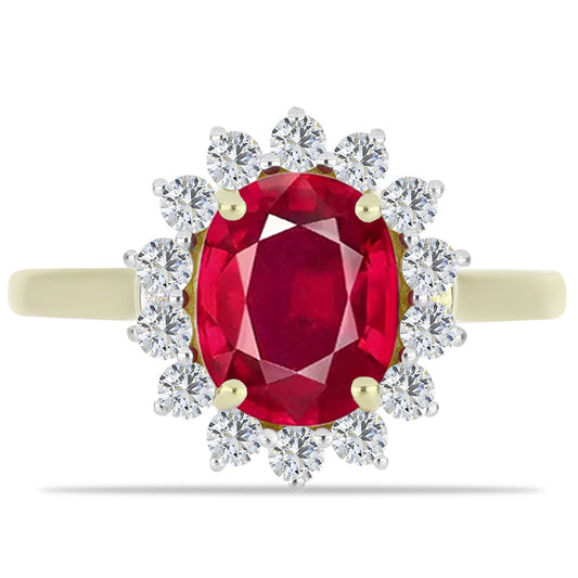 Pozlátený Strieborný Prsteň s Madagaskarským Rubínom a Bielym Topásom