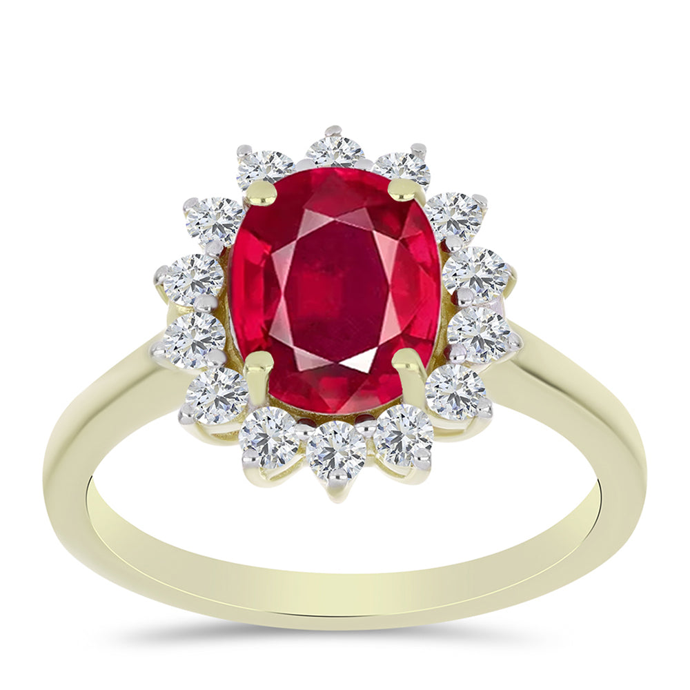 Pozlátený Strieborný Prsteň s Madagaskarským Rubínom a Bielym Topásom 3 