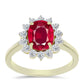 Pozlátený Strieborný Prsteň s Madagaskarským Rubínom a Bielym Topásom