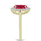 Pozlátený Strieborný Prsteň s Madagaskarským Rubínom a Bielym Topásom