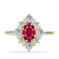 Pozlátený Strieborný Prsteň s Madagaskarským Rubínom a Bielym Topásom