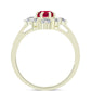 Pozlátený Strieborný Prsteň s Madagaskarským Rubínom a Bielym Topásom