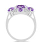Strieborný Prsteň s Rose De France Ametystom a Bielym Topásom
