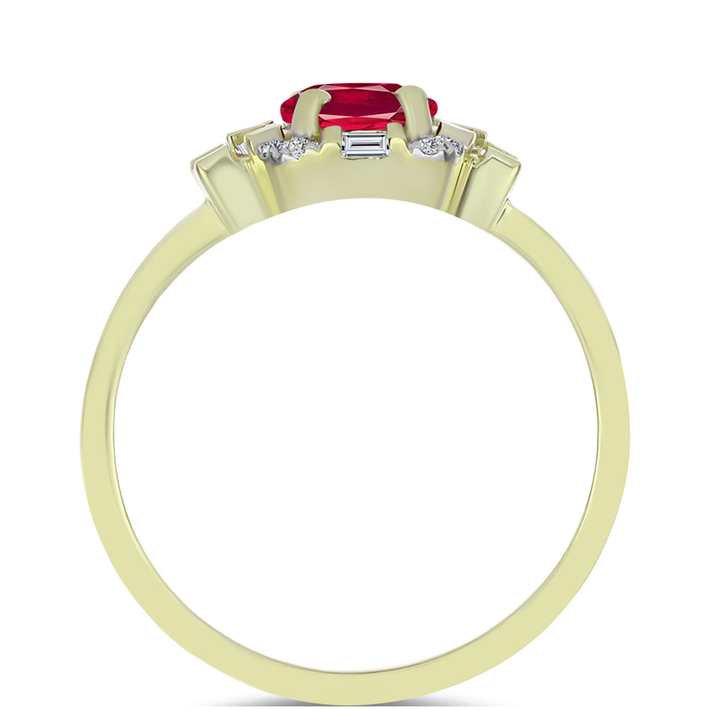 Pozlátený Strieborný Prsteň s Madagaskarským Rubínom a Bielym Zirkónom 2 