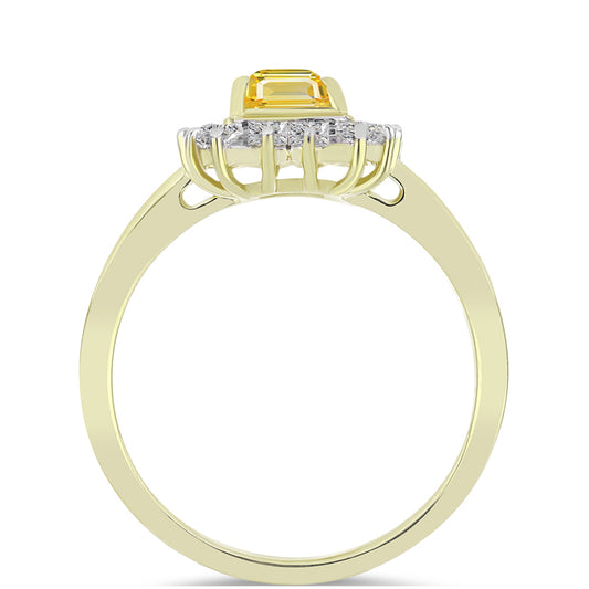 Pozlátený Strieborný Prsteň s Roseberským Žltým Zafírom a Bielym Topásom