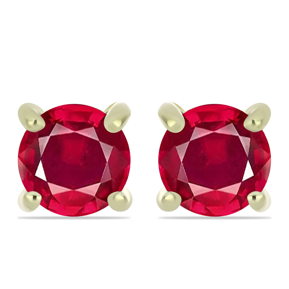 Pozlátené Strieborné Náušnice s Madagaskarským Rubínom