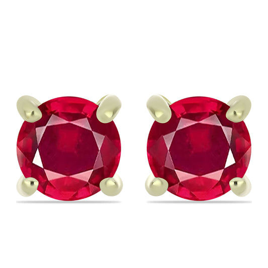 Pozlátené Strieborné Náušnice s Madagaskarským Rubínom