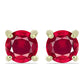 Pozlátené Strieborné Náušnice s Madagaskarským Rubínom