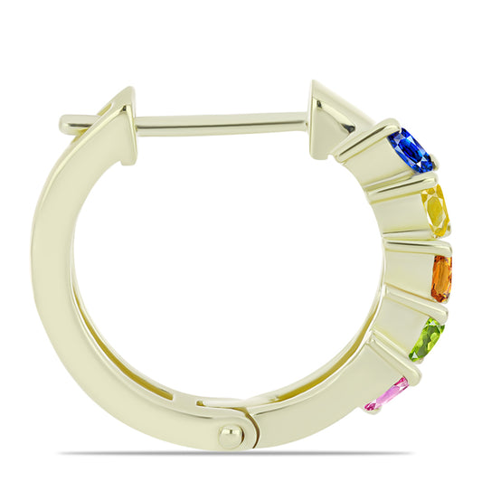 Pozlátené Strieborné Náušnice s Dúhovým Zafírom