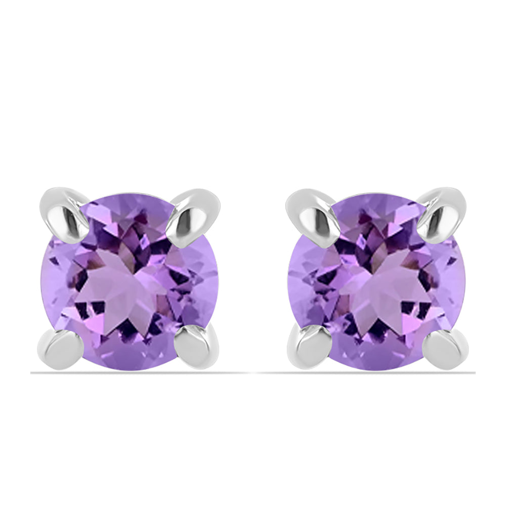 Strieborné Náušnice s Rose De France Ametystom 1 