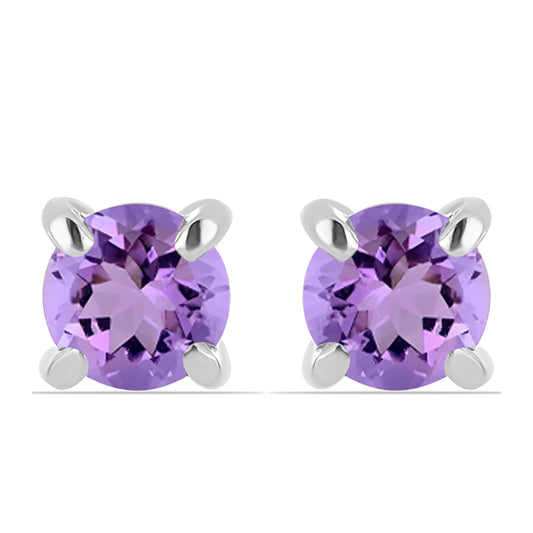 Strieborné Náušnice s Rose De France Ametystom