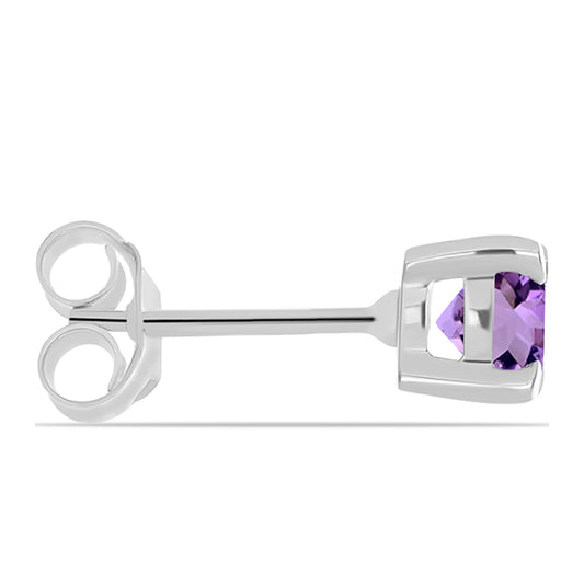 Strieborné Náušnice s Rose De France Ametystom