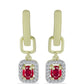 Pozlátené Strieborné Náušnice s Madagaskarským Rubínom a Bielym Topásom