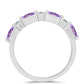 Strieborný Prsteň s Rose De France Ametystom a Bielym Topásom