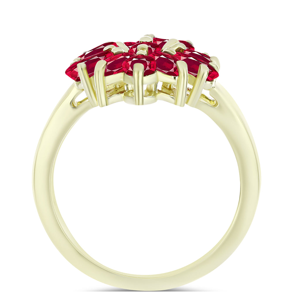 Pozlátený Strieborný Prsteň s Madagaskarským Rubínom 2 