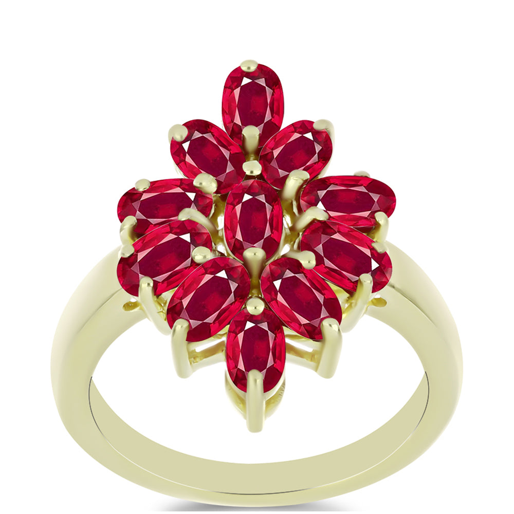 Pozlátený Strieborný Prsteň s Madagaskarským Rubínom 3 