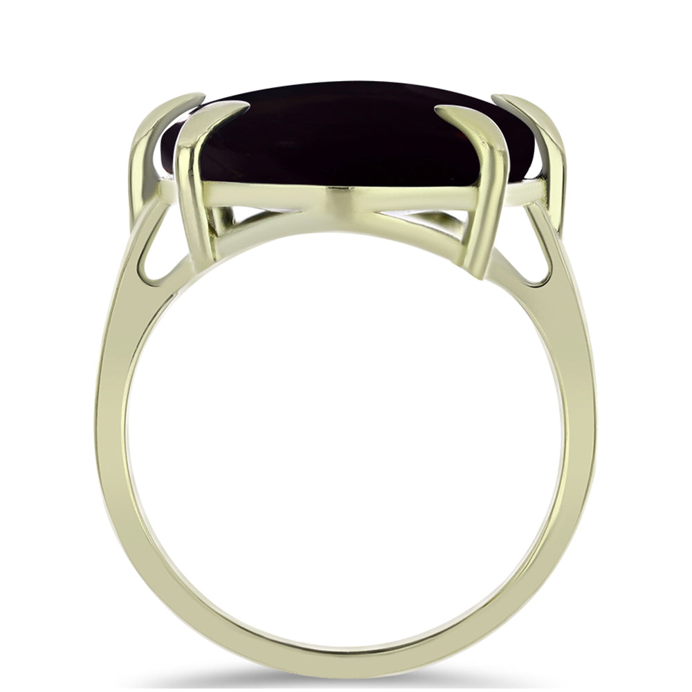 Pozlátený Strieborný Prsteň s so Suwarským Čiernym Ónyxom