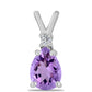 Strieborný Prívesok s Rose De France Ametystom a Bielym Topásom