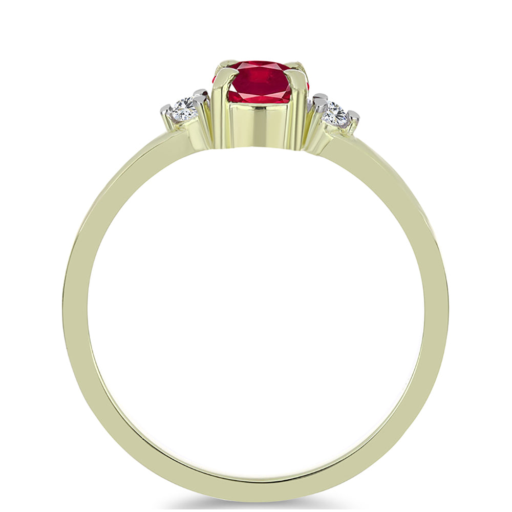 Pozlátený Strieborný Prsteň s Madagaskarským Rubínom a Bielym Topásom 3 