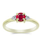 Pozlátený Strieborný Prsteň s Madagaskarským Rubínom a Bielym Topásom