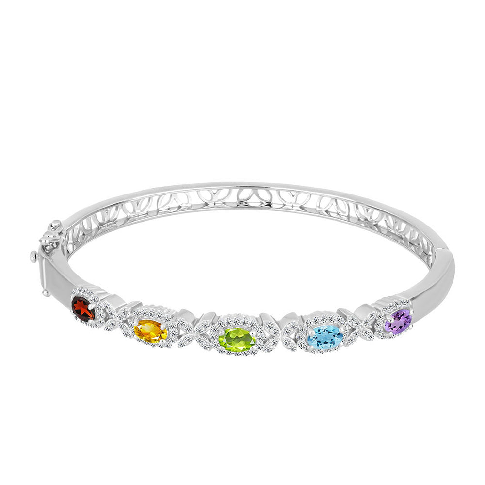 Kríž Strieborné Sada s Rose De France Ametystom a Uralským Citrínom ( Náramok+Prívesok ) 5 