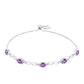 Strieborný Náramok s Rose De France Ametystom a Bielym Topásom