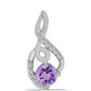 Strieborný Prívesok s Rose De France Ametystom a Bielym Topásom