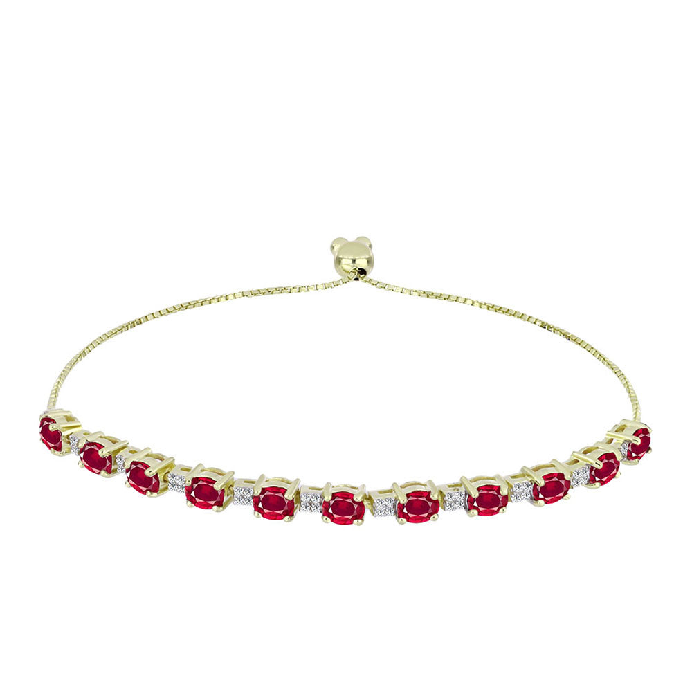 Pozlátený Strieborný Náramok s Madagaskarským Rubínom a Bielym Topásom 1 