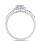Strieborný Prsteň s Rose De France Ametystom a Bielym Topásom