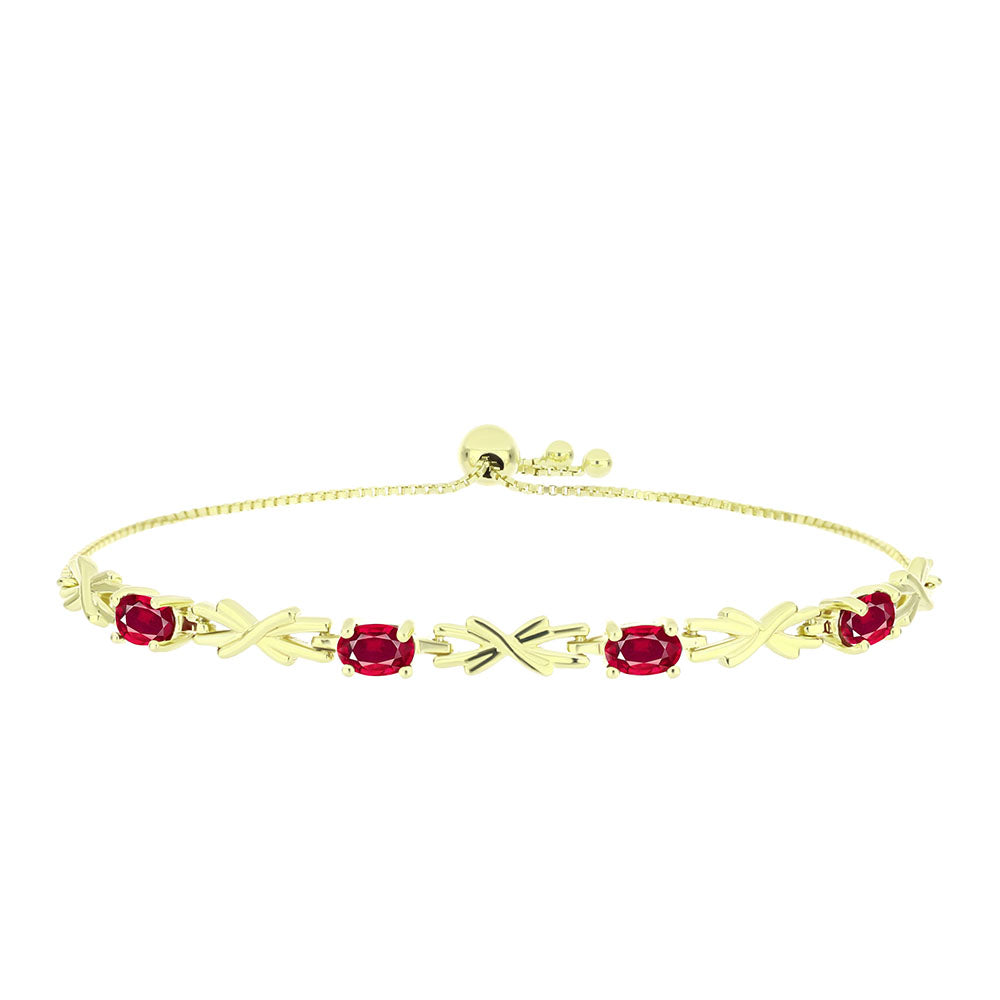 Pozlátený Strieborný Náramok s Madagaskarským Rubínom 1 