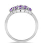 Strieborný Prsteň s Rose De France Ametystom a Bielym Topásom