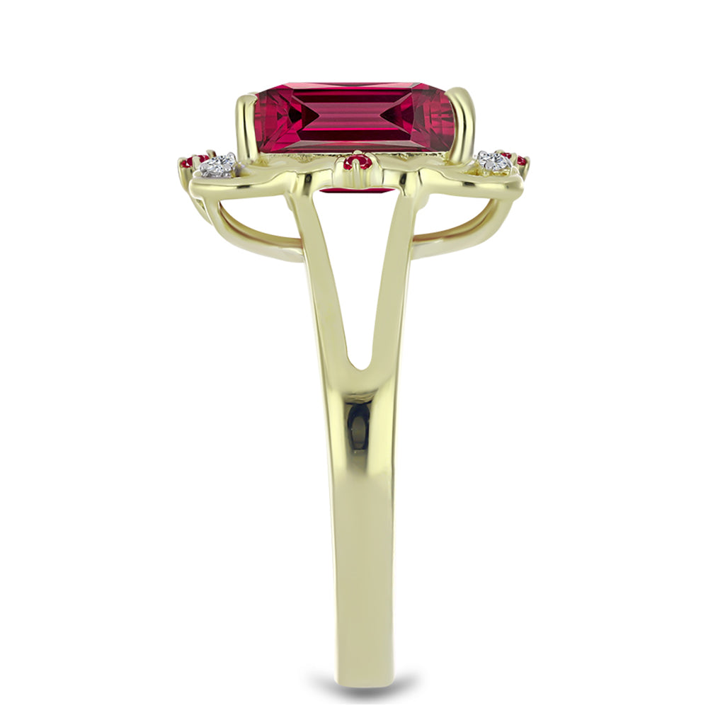 Pozlátený Strieborný Prsteň s Madagaskarským Rubínom a Bielym Topásom 4 