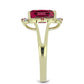 Pozlátený Strieborný Prsteň s Madagaskarským Rubínom a Bielym Topásom