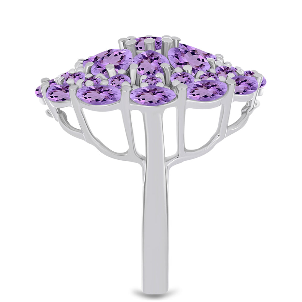 Strieborný Prsteň s Rose De France Ametystom