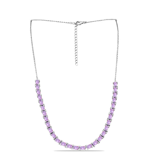 Strieborný Náhrdelník s Rose De France Ametystom