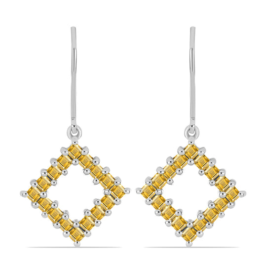 Strieborné Náušnice s Uralským Citrínom