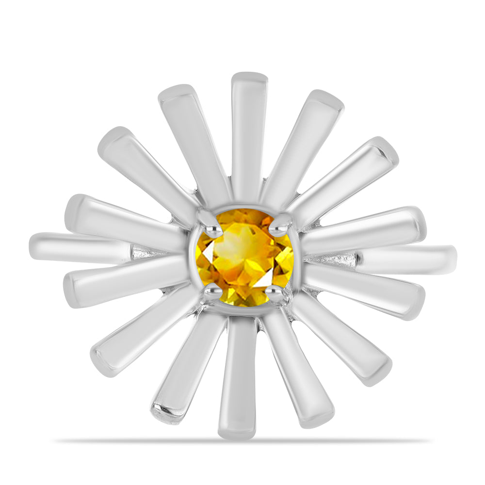 Strieborný Prsteň s Uralským Citrínom