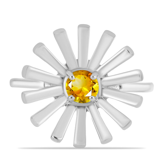 Strieborný Prsteň s Uralským Citrínom