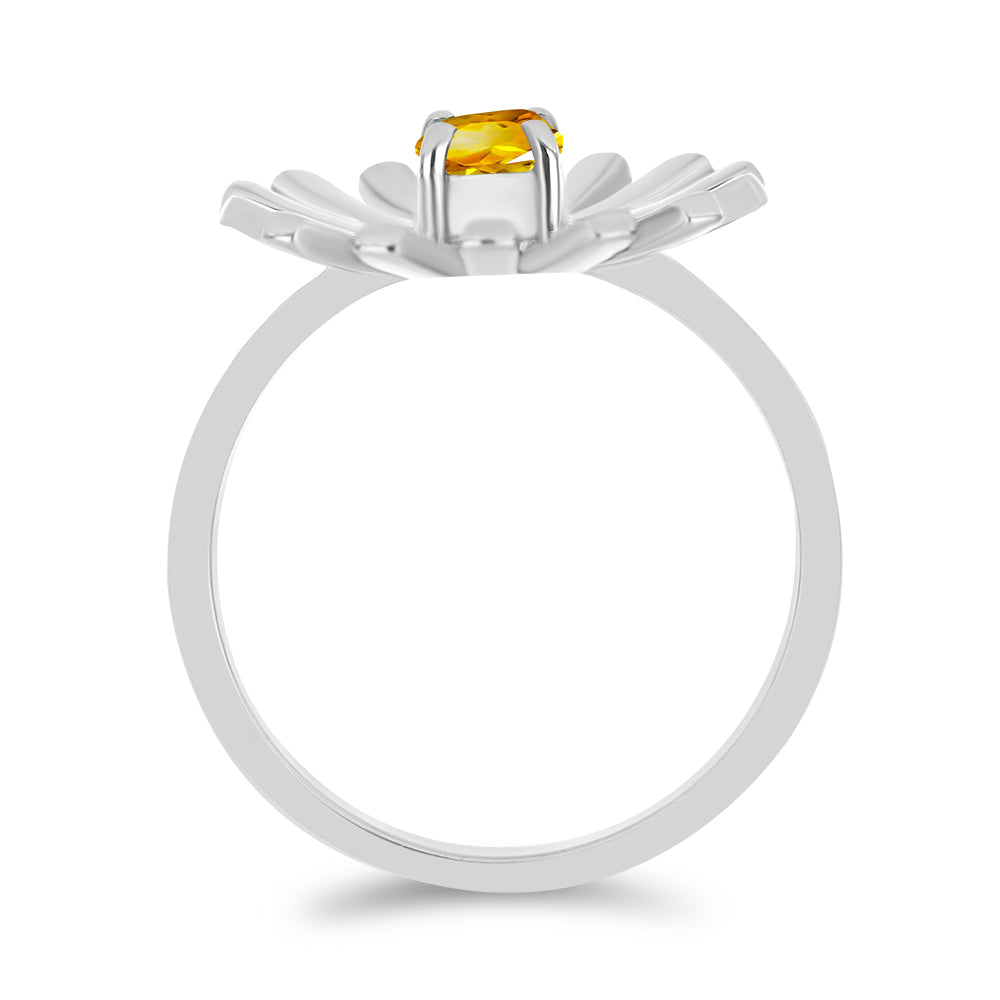 Strieborný Prsteň s Uralským Citrínom