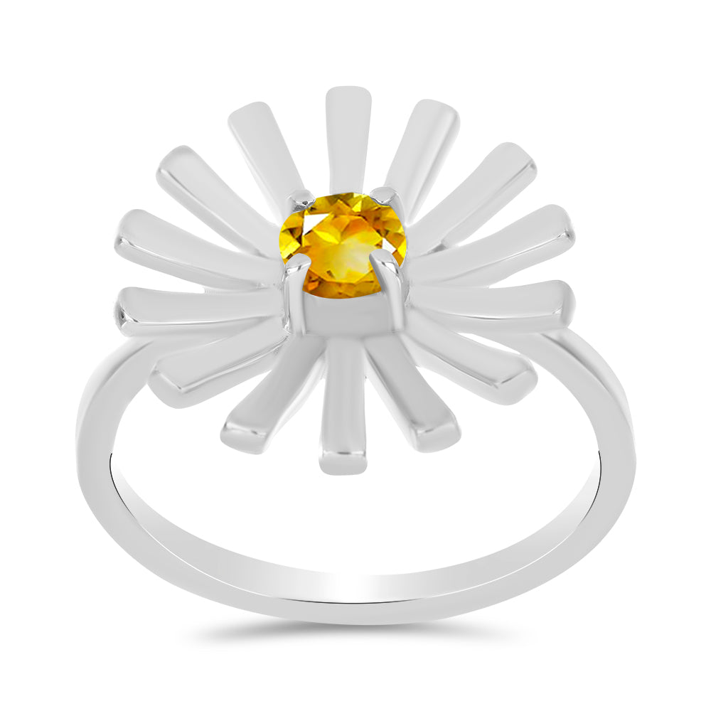 Strieborný Prsteň s Uralským Citrínom 3 