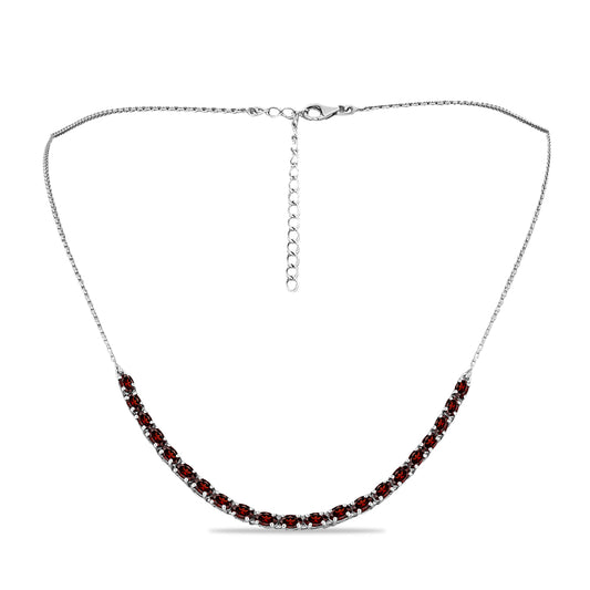 Strieborný Náhrdelník s Bartonským Granátom