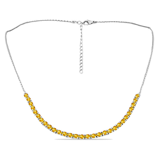 Strieborný Náhrdelník s Uralským Citrínom