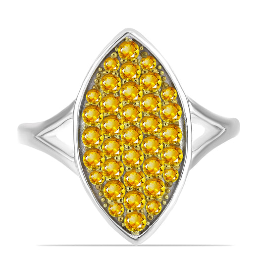 Strieborný Prsteň s Uralským Citrínom