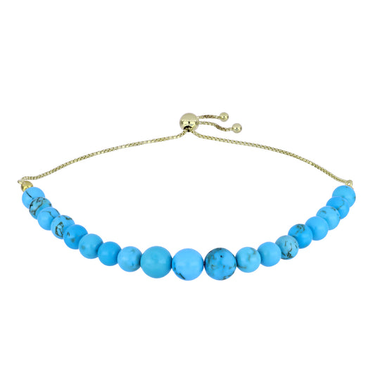 Pozlátený Strieborný Náramok s so Sleeping Beauty Tyrkysom