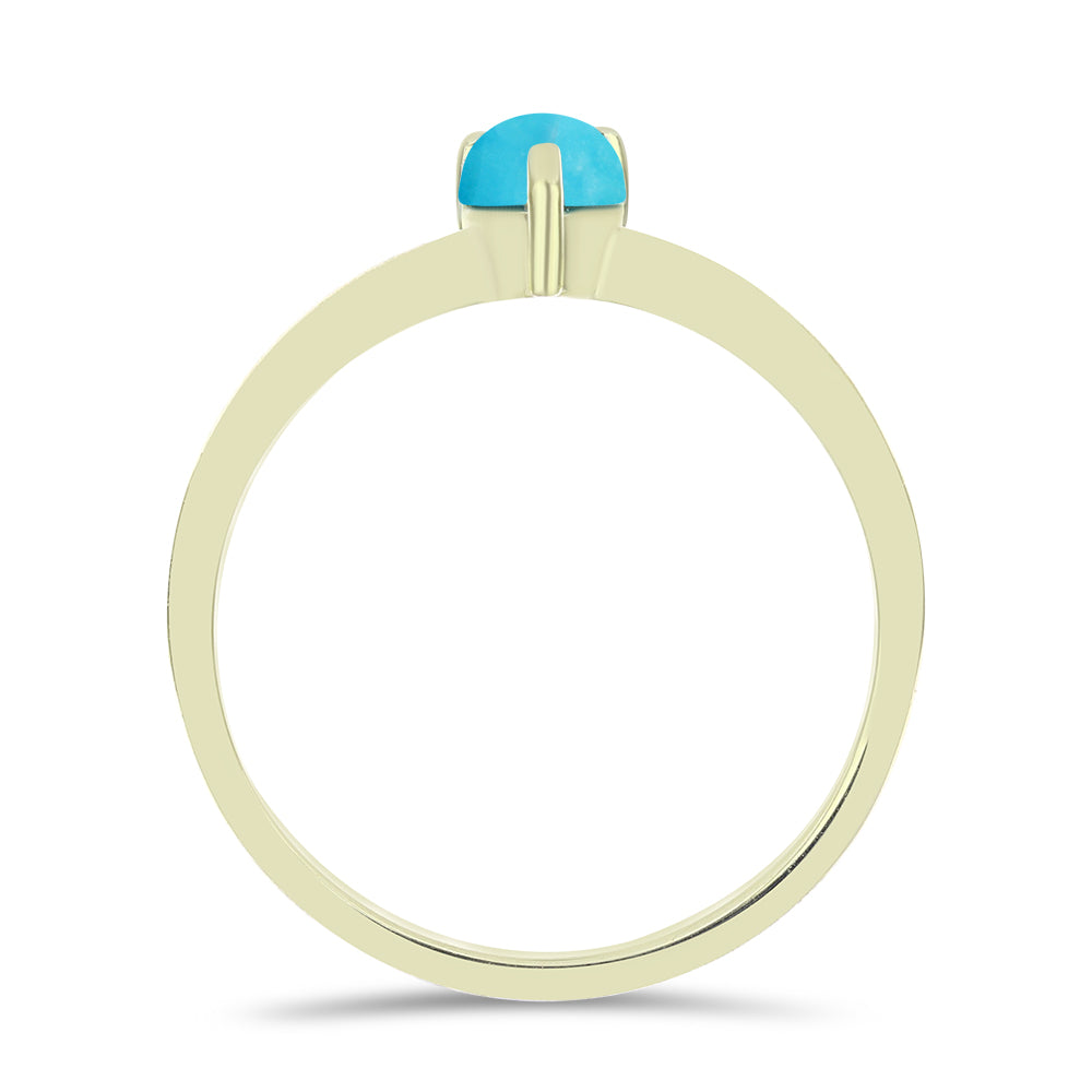 Pozlátený Strieborný Prsteň s so Sleeping Beauty Tyrkysom 2 