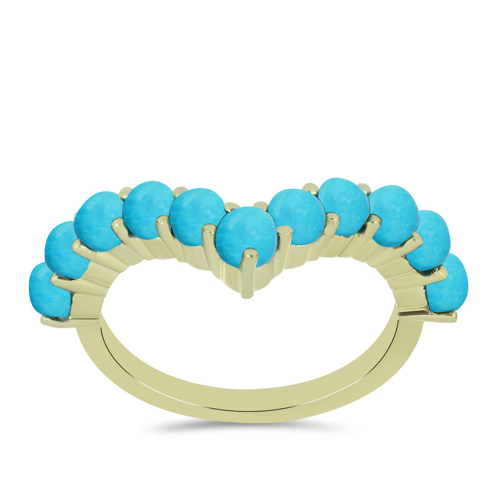 Pozlátený Strieborný Prsteň s so Sleeping Beauty Tyrkysom 1 